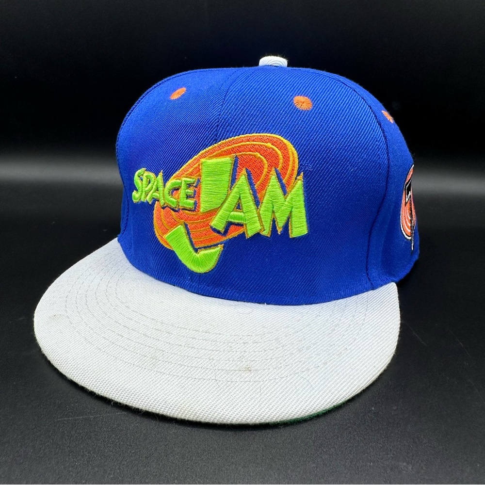 Space Jam Tune Squad White Blue Two Tone SnapBack Adjustable Starter Hat Embroid